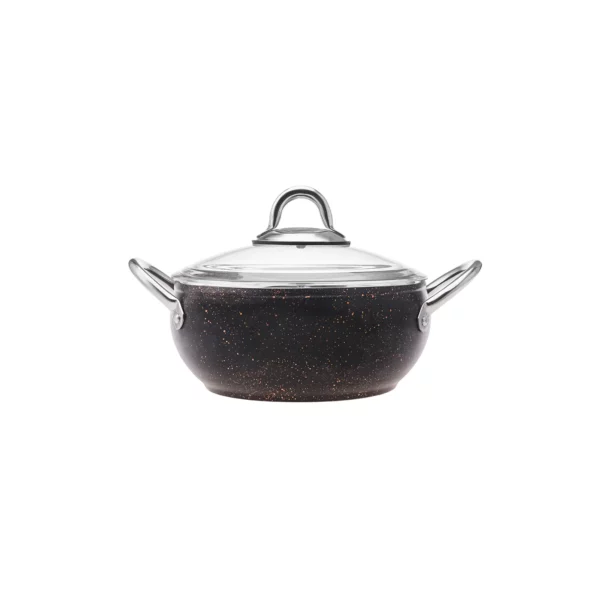 Karaca Avanos Pot en Granite Black gold 20 cm