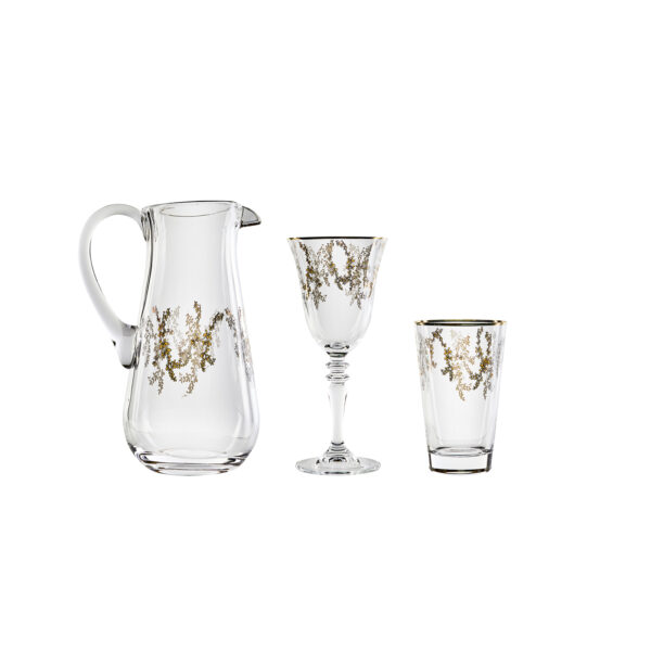 KARACA ELEGANT BLUE BLUSH GOLD Set de verres 25 pièces 12 personnes