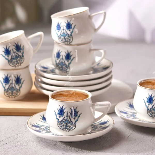 Karaca Iznik New Form Ensemble de tasses à café pour 6 personnes 100 ml