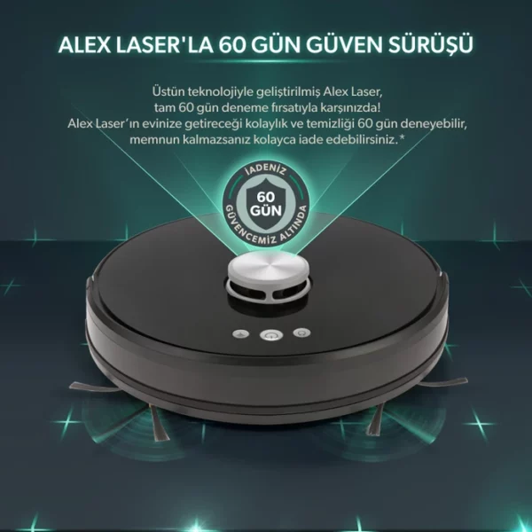 Homend Alex Laser Pro+ 1283H Aspirateur robot intelligent noir avec nettoyage et cartographie – Image 2