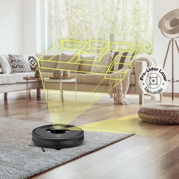 Homend Alex Laser Pro+ 1283H Aspirateur robot intelligent noir avec nettoyage et cartographie