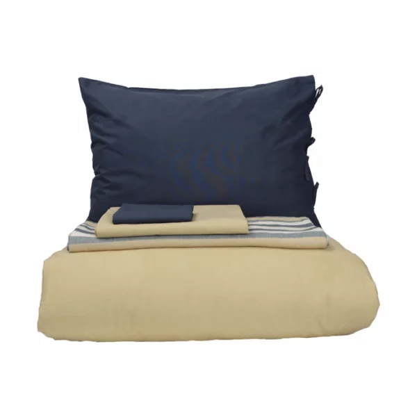 Karaca Home Basic indigo-beige Ensemble drap housse de couette double – Image 2