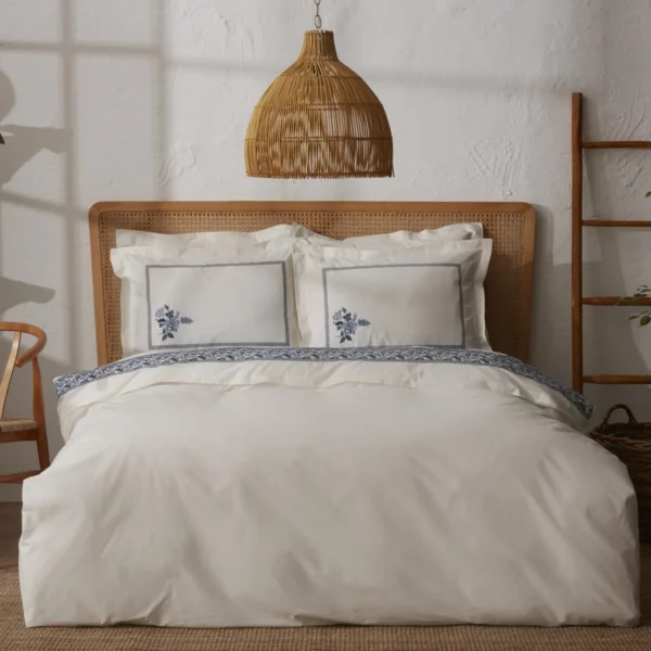 Karaca Home Lima Parure de lit double brodée 100 % coton Blanc