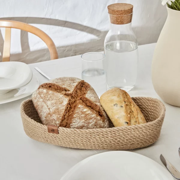 Karaca Home panier à pain ovale en jute Alba 37 cm